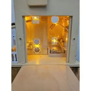 Plow And Hearth Light Up Wooden Bird House NWT