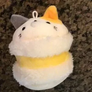 Plush Cat Toy - Yellow and Gray