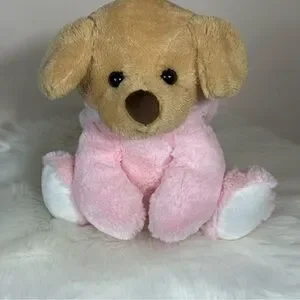Plush Dog Toy - Tan And Pink