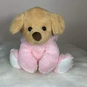 Plush Dog Toy - Tan And Pink