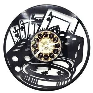 POKER vinyl record clock
