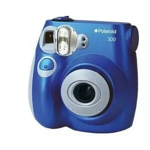 Polaroid 300 Instant Film Blue Camera With Strap-UNTESTED