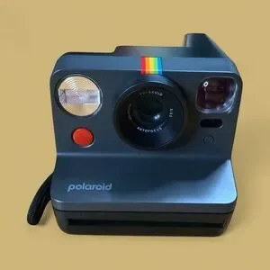 Polaroid Camera with Rainbow Stripe and Black Finish