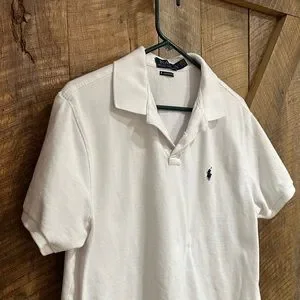 Polo By Ralph Lauren Men's Classic White Polo Custom Fit Size XL B32