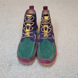 POLO Ralph Lauren Country Ranger MID Color Block Suede Corduroy Boots Men's 10.5