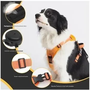Poochbark 3 In 1 Dog Harness With Built-in Leash M Retractable Leash Auto-Lock