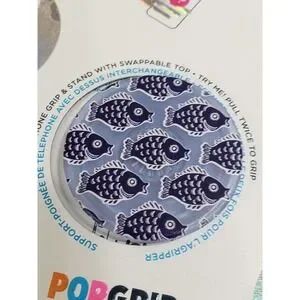 PopSockets Cell Phone Grip Stand Blue Fish Boho Fishing Fisherman Nautical Beach