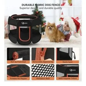 Portable Pop Up Pet Playpen With Carrying Case 36X36X23 For Dogs Cats Rabbits