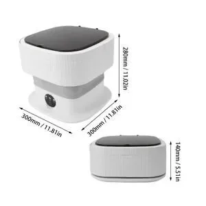 Portable Washing Machine Foldable Wash Dry Combo For Small Clothes Grey