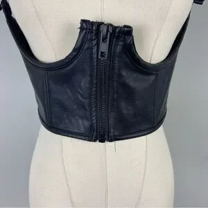 POSTER GIRL Womens M Black Underbust Zippered Corset Grunge Punk Renaissance