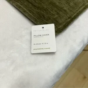 Pottery Barn Cozy Cloud Pillow Cover Green Loden 20" X 20" Square NWT