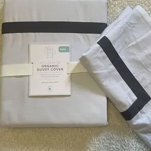 Pottery Barn Kids Decorator Organic Duvet Cover & Sham Twin GRAY