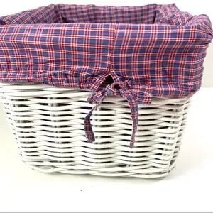 Pottery Barn Kids Sabrina Basket LARGE Liner Plaid SQUARE One (1)