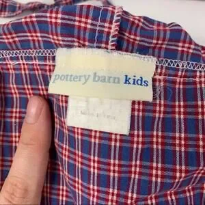 Pottery Barn Kids Sabrina Basket LARGE Liner Plaid SQUARE One (1)