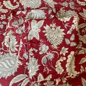 Pottery Barn Margaret Floral Duvet Cover Set Red King 2 Euro Shams 3pc