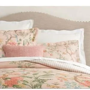 Pottery Barn Mariella King/Cal King Duvet Cover Blush Chinoiserie Floral