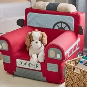 Pottery Barn Red Fire Truck Slipcover ONLY My First Anywhere Chair Fireman NEW