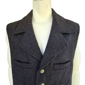 Powder River Outfitters Wool Blend Vest XXL Black Western Button Panhandle Slim