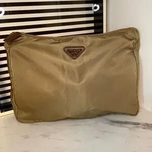 Prada Gold Toiletry Bag Nylon COA