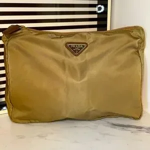 Prada Gold Toiletry Bag Nylon COA