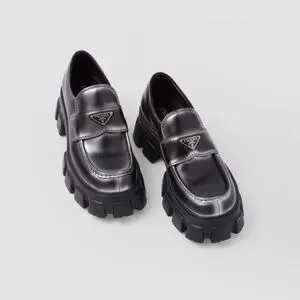 Prada Men's Glossy Black Chunky Loafers