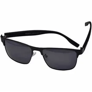 Prada Men’s Sunglasses Black Frame & Leather Temples Polarized Gray Lens