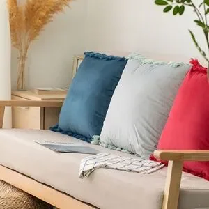 Premium Soft Velvet Decorative 18x18 Pillowcase With Tassels