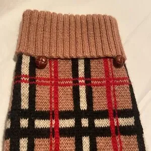 Preppy Dog Fashion Tanner & Dash Tartan Plaid Knit Dog Sweater