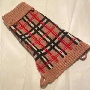 Preppy Dog Fashion Tanner & Dash Tartan Plaid Knit Dog Sweater