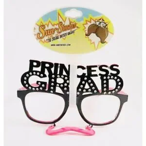 Princess Grad Mustache Glasses Prop No Lens Graduate Bling Pink Sun Staches Fun