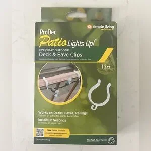 ProDec Patio Lights Up Deck & Eave Clips – 12 ct - NIB