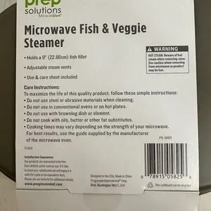 Progressive Prep Solutions Microwave Fish & Veggie Steamer Adjustable Vents