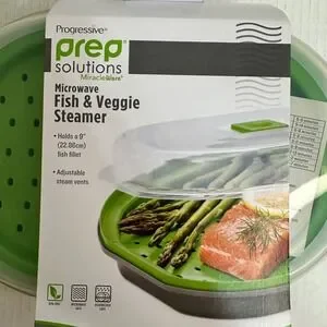 Progressive Prep Solutions Microwave Fish & Veggie Steamer Adjustable Vents