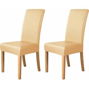 PU Leather Waterproof Stretch Dining Chair Covers Chair Protector 2 Beige