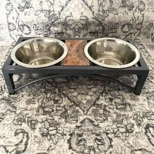 Puppy Bowls And Stand Slow Feeder And Collar Bundle