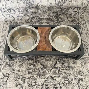 Puppy Bowls And Stand Slow Feeder And Collar Bundle