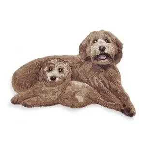 Puppy Dog Hand Hooked Rug Goldendoodle Carpet Transatlantic Beautiful Design NWT