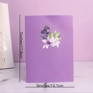 Purple And Floral 'Best Mom Ever' Card Pop Up Card BEAUTIFUL New