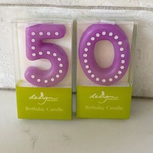 Purple Birthday Candle Set 50th 5 0