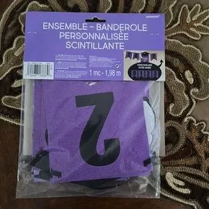 Purple Graduation Glitter Banner