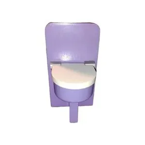 Purple Toilet Potty For Dollhouse Wooden W/ Lid Standalone