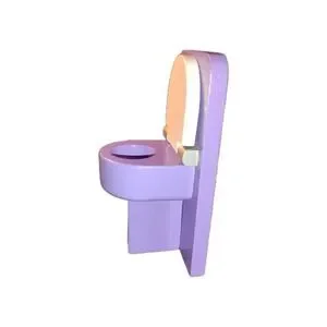 Purple Toilet Potty For Dollhouse Wooden W/ Lid Standalone