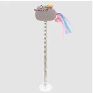 Pusheen Kitty Cat Unicorn Bobble Pastel Tassel Tail Pink Bell & Suction Cup New
