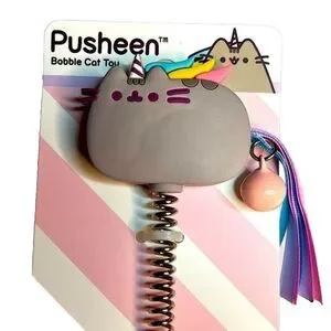 Pusheen Kitty Cat Unicorn Bobble Pastel Tassel Tail Pink Bell & Suction Cup New