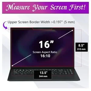 PYS Magnetic Laptop Privacy Screen 16 Inch 16:10 Ratio Screen Privacy Shield