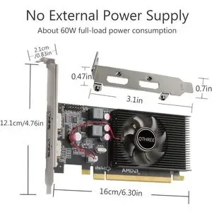 QTHREE Radeon HD 6570 Graphics Card Dual HDMI 1GB GDDR3 64-Bits