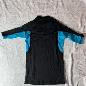 Quiksilver Black And Blue Rash Guard Swim Shirt