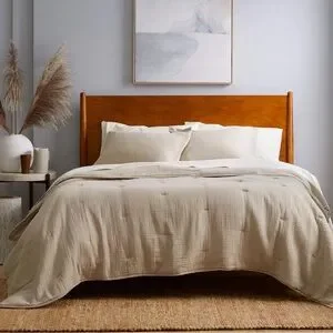Quince Organic Airy Gauze Dream Quilt Dune King New Tan