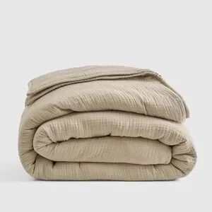 Quince Organic Airy Gauze Dream Quilt Dune King New Tan
