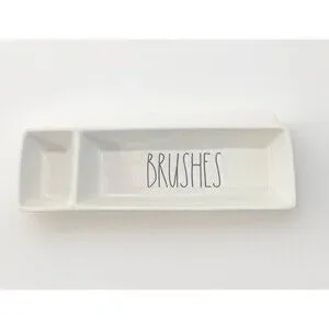 RAE DUNN BRUSHES HOLDER ORGANIZER Container Paint Brush Tray Brushes